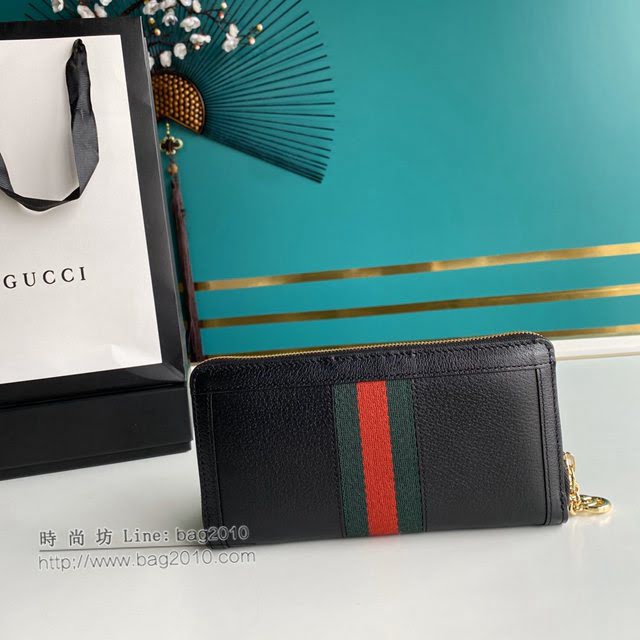 Gucci原厂皮包包 古驰男女拉链款织带GG长钱包 Gucci长夹 523154  gdj1518